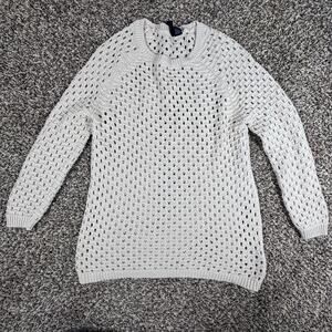 Cynthia Rowley Crotchet Beige Pullover Sweater - Size Medium